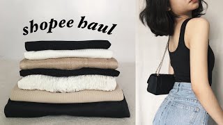 affordable basics SHOPEE tryon haul clothes bags accessories [upl. by Lashondra]