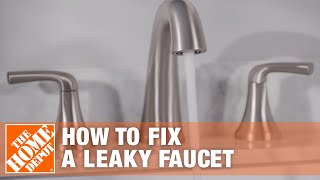 How to Fix a Leaky Faucet  The Home Depot [upl. by Rovner208]