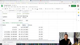 Getting Stock Price Historical Data for Specific Dates and Date Ranges with Google Finance [upl. by Retloc]