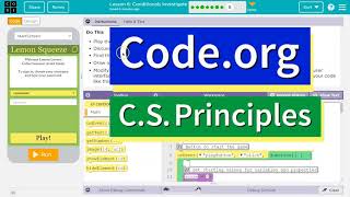 Codeorg Lesson 65 Conditionals Investigate  Tutorial and Answer  Unit 4 CS Principles [upl. by Hartzel]