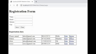 C AspNet Insert Update Delete and View With SQL Server Database Stored Procedure [upl. by Gruver]