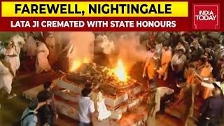 Lata Mangeshkars Mortal Remains Consigned To Flames At Shivaji Park  Farewell Nightingale [upl. by Pawsner564]