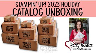 Unboxing Stampin UP Holiday Catalog 2023 amp samples [upl. by Einapets]