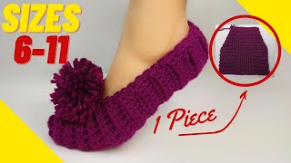 QUICKEST Crochet Slippers For Beginners [upl. by Cirred956]