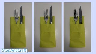 How to Fold a Napkin to Hold Cutlery [upl. by Zaid450]