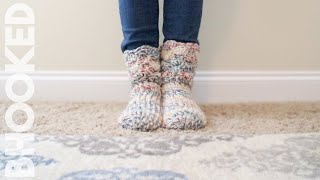 How to Crochet Slipper Socks [upl. by Yarased]