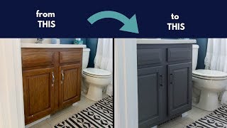 Chalk Paint Cabinets  Cheap Bathroom Renovation [upl. by Inacana]