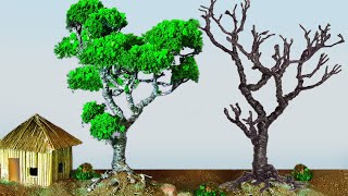 Artificial tree making ideas  How to make Miniature tree  wire tree tutorial  Model Scenery [upl. by Enoid434]