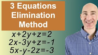 Solving Systems of 3 Equations Elimination [upl. by Nuyh]