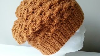 DAMSKA CZAPKA NA SZYDEŁKU cz1 CROCHET BEANIEpart1 [upl. by Lobiv811]