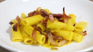 RIGATONI FIORI DI ZUCCA GUANCIALE E ZAFFERANO  FoodVlogger [upl. by Aeduj116]