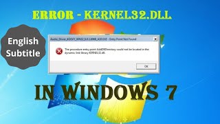 How to fixed dynamic link library Kernel32dll Error  Windows 7 [upl. by Sairtemed]