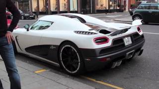 Koenigsegg Agera R start up sound and accelerations in London [upl. by Hildebrandt]