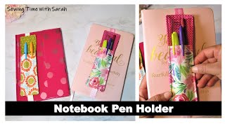 Christmas Gift Idea 10 MINUTES SEWING NOTEBOOK PEN HOLDER [upl. by Ehcropal]