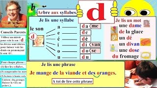 Apprentissage de la lecture Maternelle CP en Français  Alphabet  D d 12 [upl. by Nnazil425]