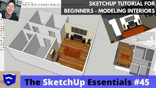 SketchUp Tutorial for Beginners  Part 3  Modeling Interiors from Floor Plan to 3D [upl. by Eseilana72]