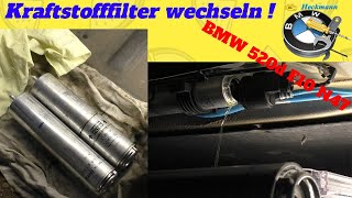 Kraftstofffilter wechseln BMW 520d F10 Tutorial [upl. by Ahsiekyt]