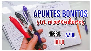 APUNTES BONITOS SIN PLUMONES Rojo negro y azul  DanielaGmr ♥ [upl. by Ansell]