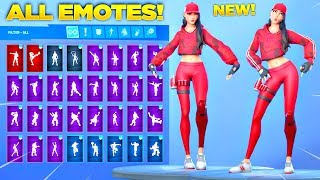 NEW RUBY SKIN Showcase with All Fortnite Dances amp Emotes Fortnite Season 10 Skin [upl. by Bluefarb522]