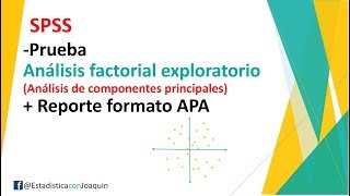 Análisis factorial exploratorio SPSS formato APA [upl. by Rehttam]