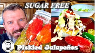 🔵 SUGAR FREE Pickled Jalapeños 🌶  How to pickle sugar free jalapenos  Keto Friendly [upl. by Ehlke]