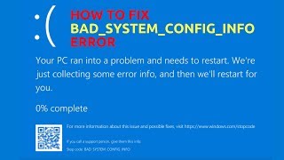 How to Fix BADSYSTEMCONFIGINFO Error [upl. by Aneger31]