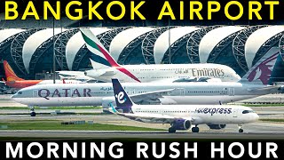 BANGKOK SUVARNABHUMI AIRPORT  Plane Spotting  Landing amp Takeoff  Morning RUSH HOUR [upl. by Saidee122]