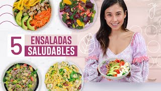 5 Ensaladas Saludables Fáciles y Económicas🥗 Yovana [upl. by Franciska]