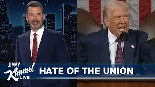 Jimmy Kimmel Reacts to Donald Trump’s Address to Congress [upl. by Gerdi399]