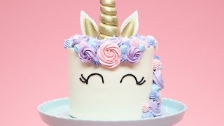 HOW TO MAKE A UNICORN CAKE  NERDY NUMMIES [upl. by Siuol6]