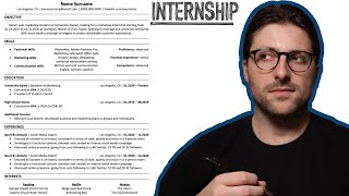 How To Make an Internship Resume Example  Microsoft Word [upl. by Eelrebmyk860]