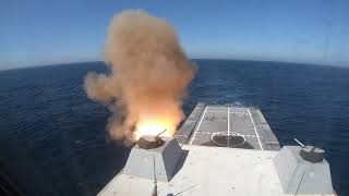 USS Zumwalt DDG 1000 Conducts LiveFire Test of SM2 Missile [upl. by Damien566]