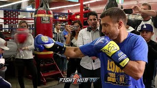 Vasyl Lomachenkos full media workout for Guillermo Rigondeaux  Lomachenko vs Rigondeaux [upl. by Aihsoek]