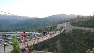 Crossing Gatlinburg SkyBridge amp Laying Down on Glass Bottom Walkway  NEW SkyLift Park Attraction [upl. by Forster833]