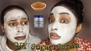 DIY Exfoliating Face Scrub🙂  Sugar amp Aqueous Cream🤫 [upl. by Nehtiek]