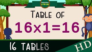 16x116 MultiplicationTable of Sixteen Tables Song Multiplication Time of tables  MathsTables [upl. by Llarret]