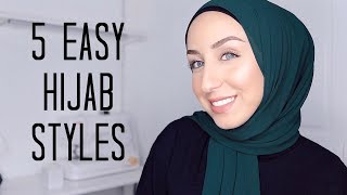 QUICK AND EASY HIJAB STYLES  Cotton Jersey amp Chiffon Tutorial [upl. by Nedry]