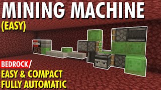 120 EASY AFK Automatic MINING MACHINE Bedrock  Minecraft [upl. by Ennoved]