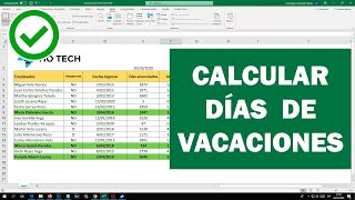 Como calcular los días de vacaciones en Excel [upl. by Nylakcaj]