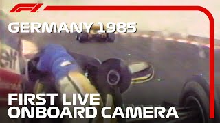 The First Onboard Camera In A Formula 1 Race  1985 German Grand Prix [upl. by Nordna]