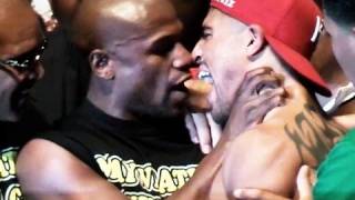 Floyd Mayweather Jr vs Victor Ortiz The WEIGH IN  FIGHTFANCOM [upl. by Ynahpit]