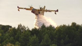 Incendie de forêt à Nîmes  canadairs 22 [upl. by Zebulon]