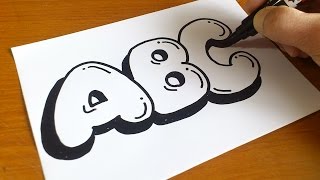 Very Easy  How to Draw Graffiti Bubble Letters ABC [upl. by Nytsua]