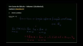 Um Curso de Cálculo Guidorizzi Volume 1  Exercícios 33  Limites Parte 3 [upl. by Josi]