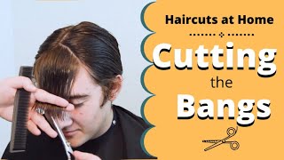 Haircuts at Home  Cutting the Bangs  Mens Long Length Haircut [upl. by Suoicerpal791]