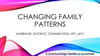 Sociology Changing family patterns  key changes [upl. by Enywad]