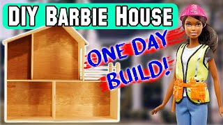 Make a Wood Barbie Doll House  Easy One Day Build [upl. by Nnorahs]