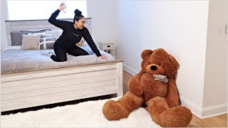 GIANT TEDDY BEAR PRANK ON GIRLFRIEND Hilarious [upl. by Ajnat]