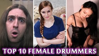 Top 10 Female Drummers [upl. by Hanavas290]