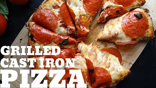 How to grill a pizza in a cast iron skillet [upl. by Brieta]